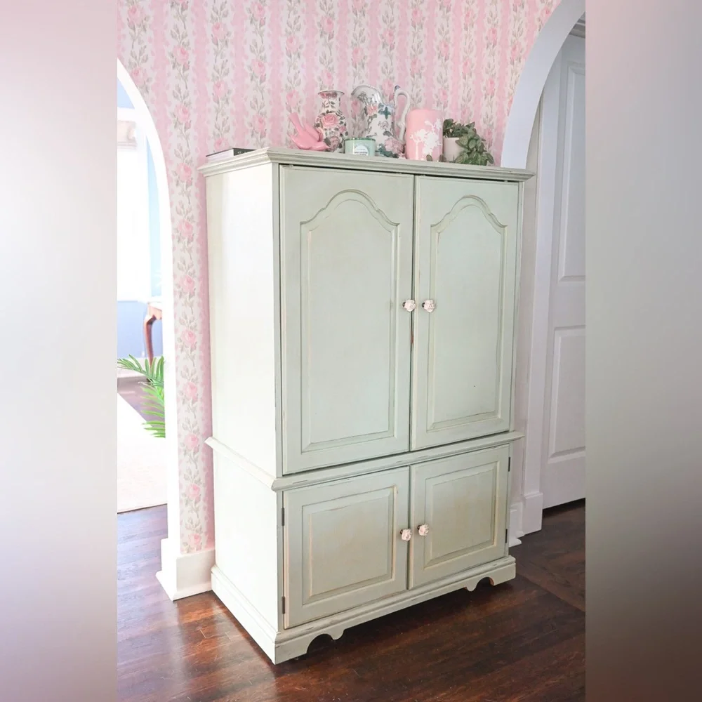 LoveShackFancy Pink Floral Stripe Wallpaper Panel